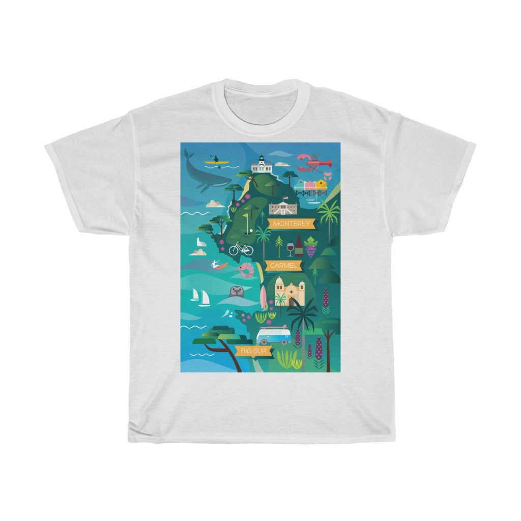 MONTEREY + CARMEL UNISEX HEAVY COTTON TEE
