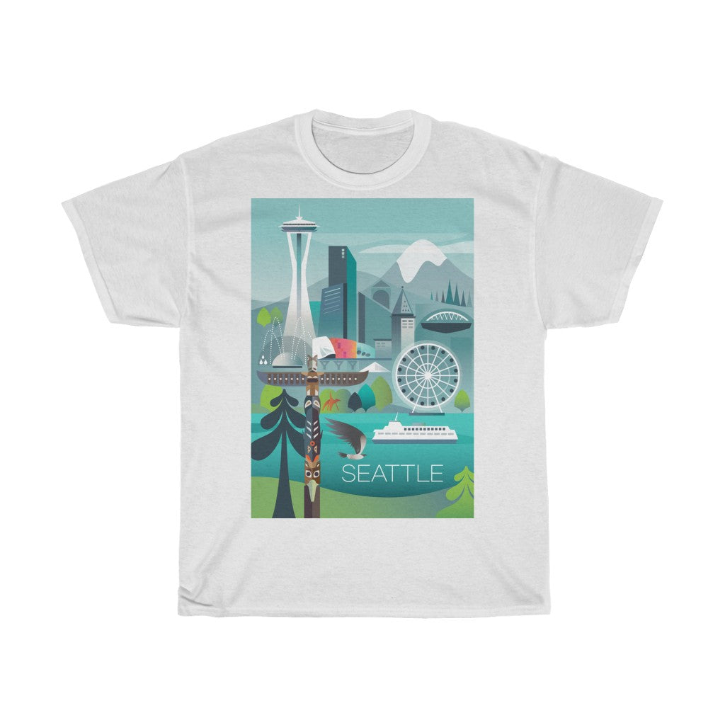 SEATTLE UNISEX HEAVY COTTON TEE