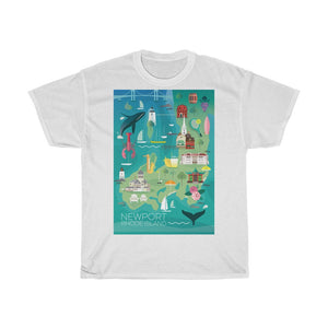 NEWPORT, RHODE ISLAND UNISEX HEAVY COTTON TEE