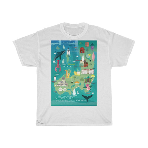 NEWPORT, RHODE ISLAND UNISEX HEAVY COTTON TEE