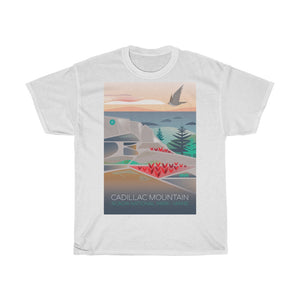 ACADIA NATIONAL PARK, CADILLAC MOUNTAIN UNISEX HEAVY COTTON TEE