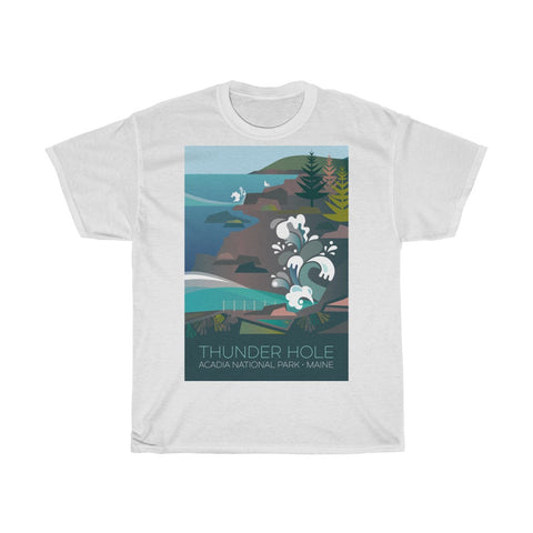 ACADIA NATIONAL PARK, THUNDER HOLE UNISEX HEAVY COTTON TEE